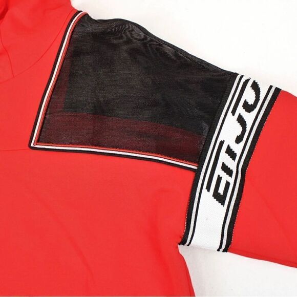 Gizia Sport M2C017 Hooded Athletic Blouse With Mesh Shoulders In Red - Women's 4 - Picture 8 of 15